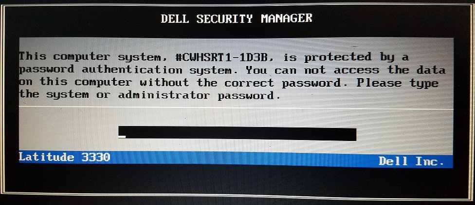 Dell Optiplex 1D3B Bios Master Password